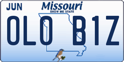 MO license plate OL0B1Z