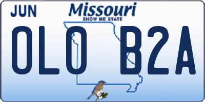 MO license plate OL0B2A