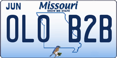 MO license plate OL0B2B