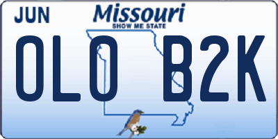 MO license plate OL0B2K