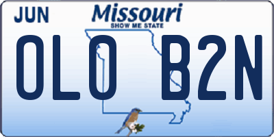 MO license plate OL0B2N
