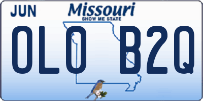 MO license plate OL0B2Q