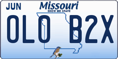 MO license plate OL0B2X
