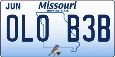 MO license plate OL0B3B