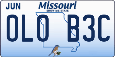 MO license plate OL0B3C