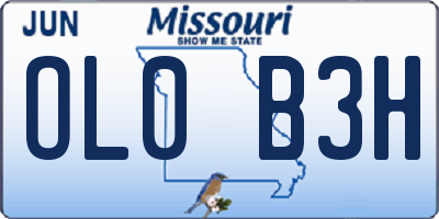 MO license plate OL0B3H