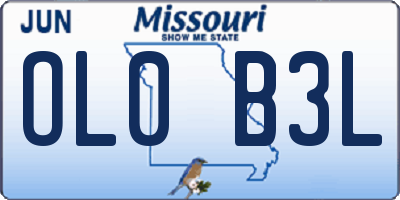 MO license plate OL0B3L