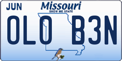 MO license plate OL0B3N