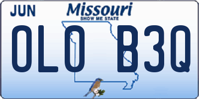 MO license plate OL0B3Q