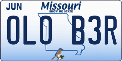 MO license plate OL0B3R