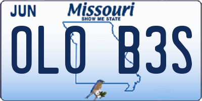MO license plate OL0B3S