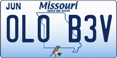 MO license plate OL0B3V