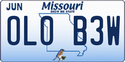 MO license plate OL0B3W