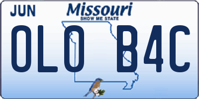 MO license plate OL0B4C