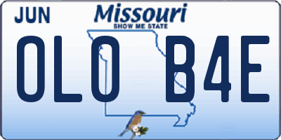 MO license plate OL0B4E