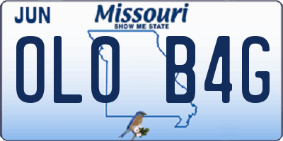 MO license plate OL0B4G