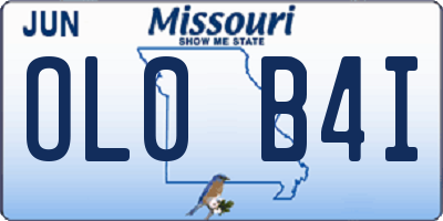 MO license plate OL0B4I