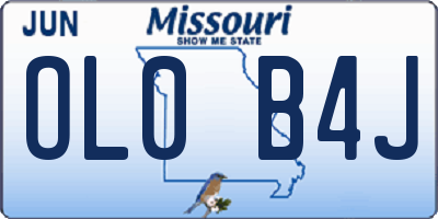 MO license plate OL0B4J