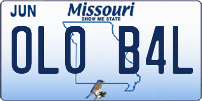 MO license plate OL0B4L