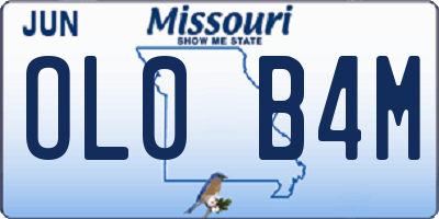 MO license plate OL0B4M