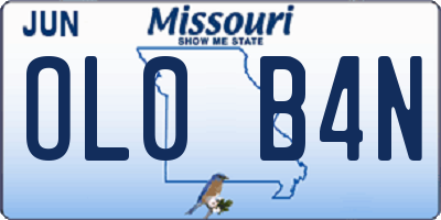 MO license plate OL0B4N