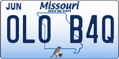 MO license plate OL0B4Q