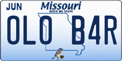 MO license plate OL0B4R