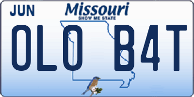 MO license plate OL0B4T