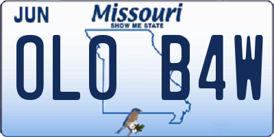 MO license plate OL0B4W