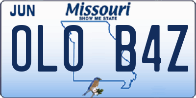 MO license plate OL0B4Z