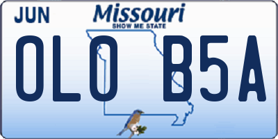 MO license plate OL0B5A
