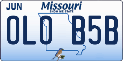 MO license plate OL0B5B