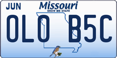 MO license plate OL0B5C
