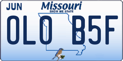 MO license plate OL0B5F