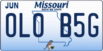 MO license plate OL0B5G