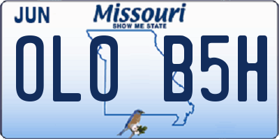 MO license plate OL0B5H