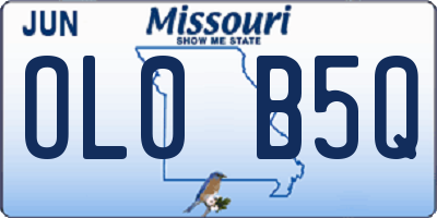MO license plate OL0B5Q