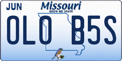 MO license plate OL0B5S