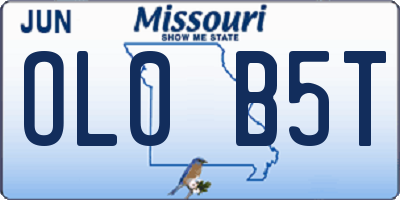 MO license plate OL0B5T