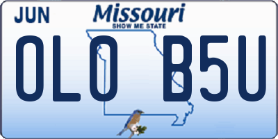 MO license plate OL0B5U
