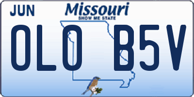 MO license plate OL0B5V
