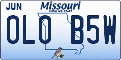 MO license plate OL0B5W
