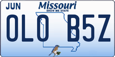MO license plate OL0B5Z