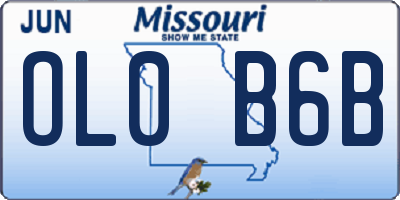 MO license plate OL0B6B