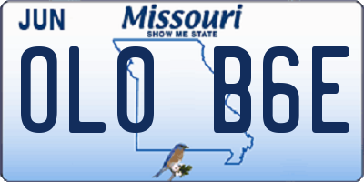 MO license plate OL0B6E