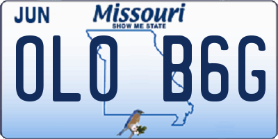 MO license plate OL0B6G