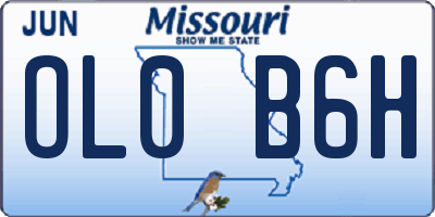 MO license plate OL0B6H