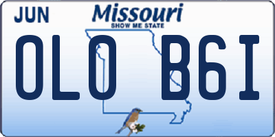 MO license plate OL0B6I