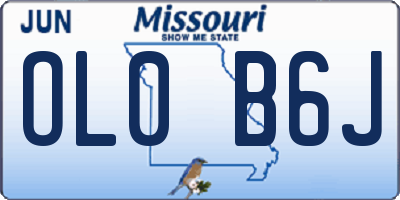 MO license plate OL0B6J