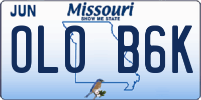 MO license plate OL0B6K